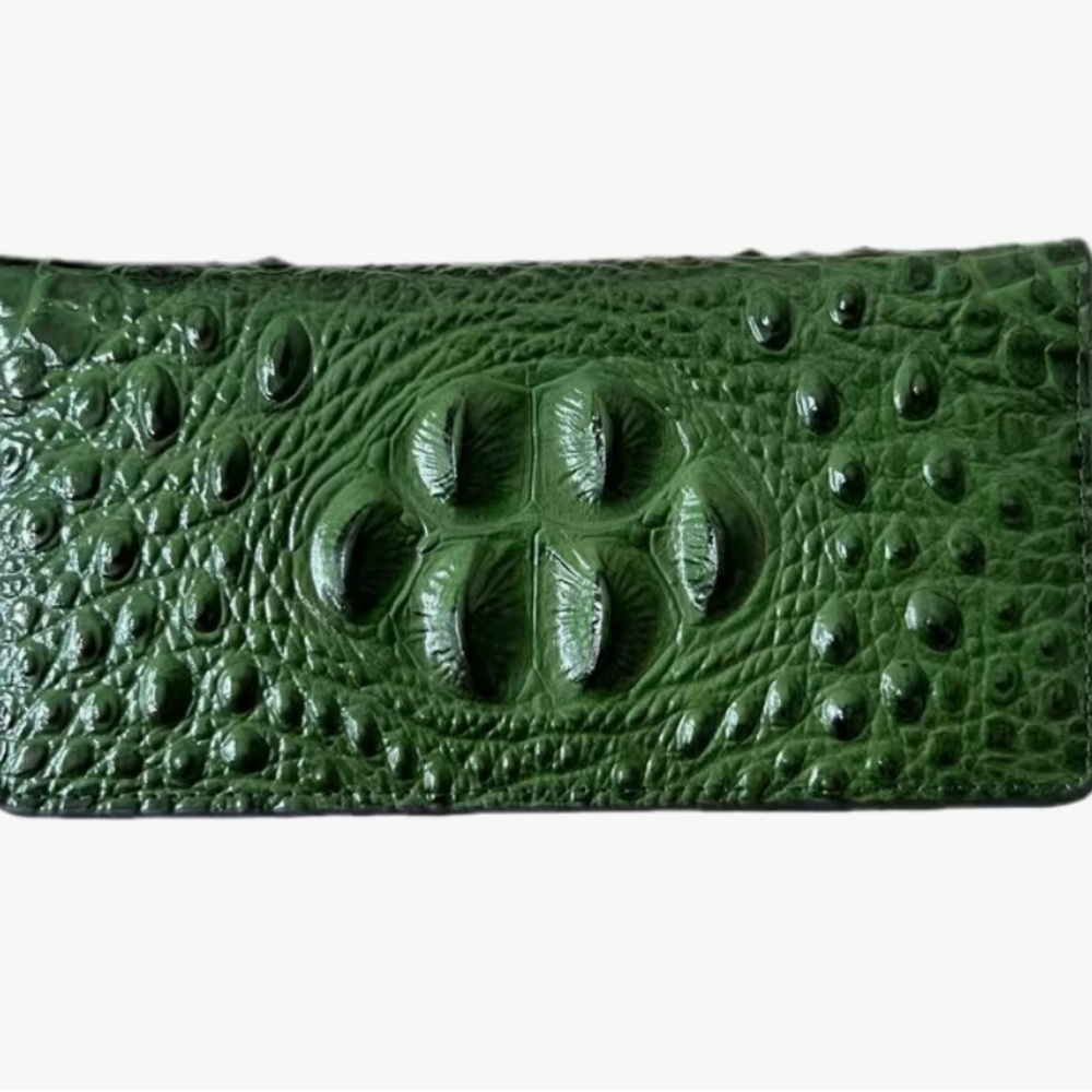 Hunter Green Crocodile Embossed Wallet